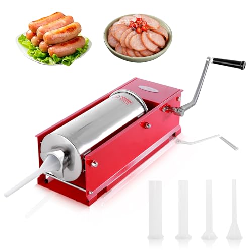 Hakka 11 Lbs(5liter) Sausage Stuffer 2 Speed Steel Horzontal Sausage Stuffer Maker