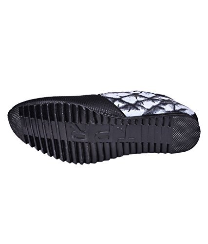 essence men's silver black casual shoe