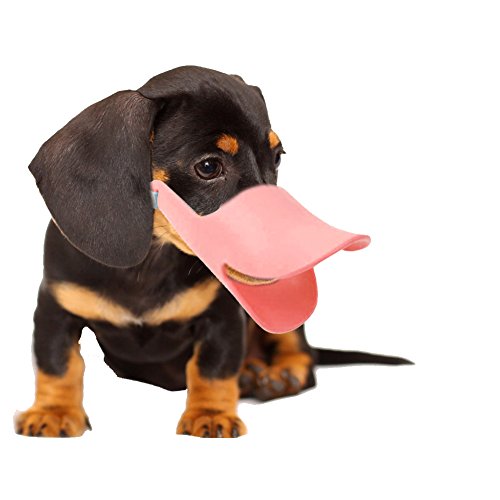 Rayability Anti-Bite Duck Mouth Shape Dog Mouth Covers Anti-called Muzzle Masks Pet Mouth Set Bite-proof Silicone Material (M, Pink)