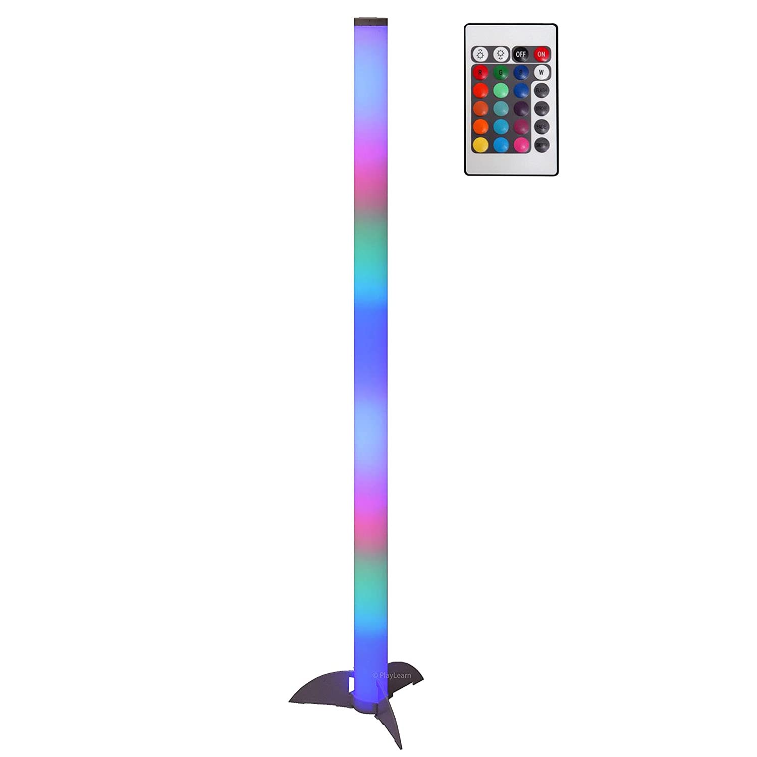 LED Colour Changing Rocket Light Tube Luminous Flux with Remote 100cm Dimmable Colour Changing LED Floor Lamps for Living Room by Playlearn