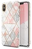 i-Blason Cosmo Lite Series Designed for iPhone Xs Max 2018 Release, Premium Hybrid Slim Protective Bumper Case with Camera Protection, Marble, 6.5"