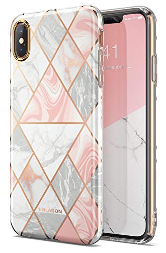 سلسلة i-Blason Cosmo Lite مصممة لأجهزة iPhone Xs ( 2018 ) / iPhone X ( 2017 ) ، حقيبة مصد واقية رفيعة ومتكاملة مع حماية الكاميرا ، رخام ، 5.8"
