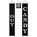 Trick Or Treat Banner – Reads Trick Or Treat On Front & Out of Candy On Back – Reversible Sign for Halloween Door Decorations