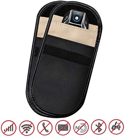 2 Pack Car Key Signal Blocker Pouch for Keyless Car Theft Prevention & Cell Phone Protection Security & Credit Cards Blocking WiFi/GSM/LTE/NFC/RF/RFID