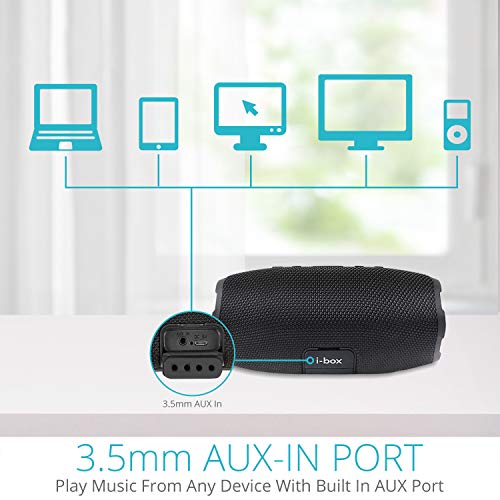 Bluetooth Speaker, Portable Speaker, Waterproof Bluetooth Speaker/Wireless Speaker, Long Time Playback 12H, Stereo Sound Quality with Aux Input, Speaker for Home Outdoor Travel