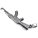 KONOV Mens Army Style AK47 Gun Pendant Necklace, 24 inch Chain, Black