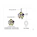 JewelryPalace Flower Multicolor 3.1ct Natural Amethyst Garnet Peridot Citrine Blue Topaz Pendant Necklace 925 Sterling Silver 18