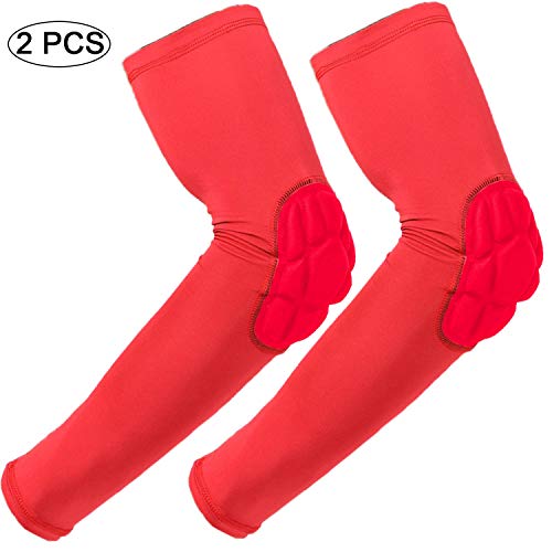 HOPEFORTH 2PCS Padded Elbow Sleeves Compression Arm Protective Support