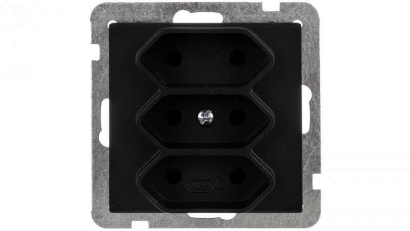 Ospel GP-3R/m/33 Socket Black IP20, 2.5 A 71 mm 45 mm 71 mm
