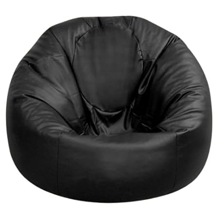 Bean Bag Bazaar® XXL Sitzsack – Extra großer “Man Size” Sitz Sack Sessel - Lederimitat (Schwarz)