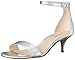 Nine West Women's Leisa Leather Heeled Dress Sandal, Silver, 8.5 M US