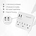 Oviitech 3 Outlet Multi Wall Mount Adapter,Surge Protector,Outlet with Dual 2.1A USB Charging Ports, Wall Plug Extender for Home Travel Office Hotel,White,ETL Listed,2 Pack