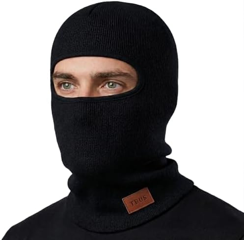 Balclava Ski Mask Women and Men Hairy Face Mask Beanie (Black) at