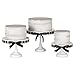 Amalfi Decor Cake Stands, Round Metal Pedestal Holder with Ribbons, White, Set of 3