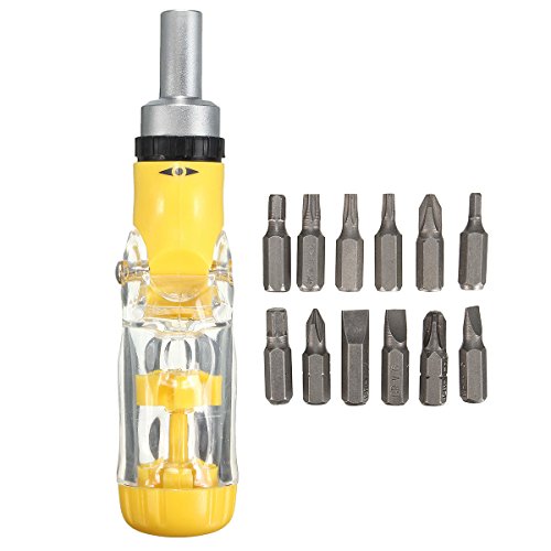 HITSAN 12 in 1 Multifunctional Precision Ratchet Screwdriver Set Hand Tool Repair Kit One Piece