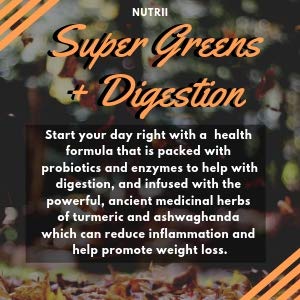 Nutrii - #1 Organic Super Greens + Digestion, Turmeric and Ashwagandha Infused, Veggie Superfood, Antioxidant, Vegan Supplement, (7.26oz, 20 Serv)******New Improved Flavor******