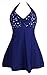 Aleumdr Women's Vintage Sailor Halter One Piece Navy Stars Printing XXL