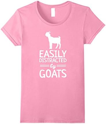 Womens Easily Distracted By Goats T-Shirt Small Pink