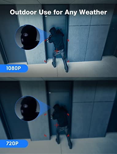 Wired Security Camera, EZFIX 1080P 100ft Full-Color Night Vision 2.0MP CCTV Camera (Hybrid 4-in-1 HD-CVI/TVI/AHD/960H Analog CVBS), 2PCS LED, 82.2° View Angle, Waterproof Surveillance Camera (Black)