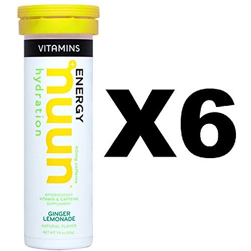 Nuun Vitamins + Energy: Ginger Lemonade Daily Supplement (6 Tubes of 12 Tablets)