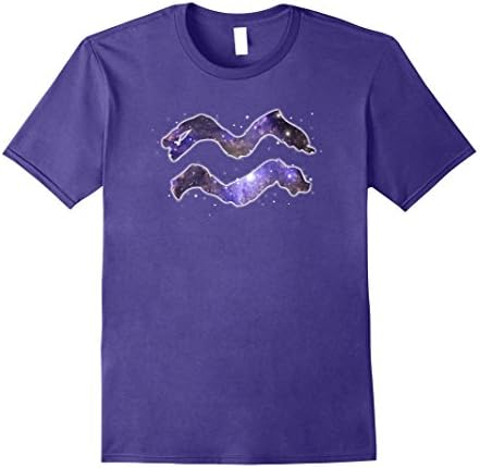 Mens Aquarius Zodiac Horoscope Sign T-Shirt XL Purple