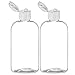 MoYo Natural Labs 8 oz Boston Round Travel Bottles, Empty Travel Containers with Flip Caps, BPA Free PET Plastic Refillable Toiletry/Cosmetic Bottle (Pack of 2, Clear)