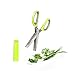 Vegetable's Chef - Culinary Herb Scissors - 5 Blades Stainless Steel Shears with Cover and Cleaning Comb