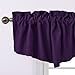 NICETOWN Blackout Valance Short Curtains - Thermal Insulated Window Curtain Top Treatment Ascot Rod Pocket Valances Tiers for Loft/Bathroom/Kids Room/Kitchen, 52W by 18L in, Royal Purple, 1 Pc