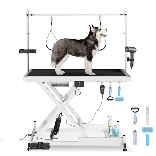 GDFStudio 50" Electric Dog Grooming Table, Heavy Duty 8" to 36" Height Adjustab…