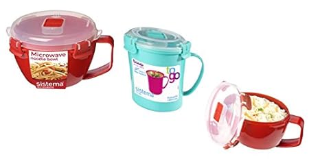 Microondas rojo juego de - Juego de cuencos de sistema incluye 2 x ...