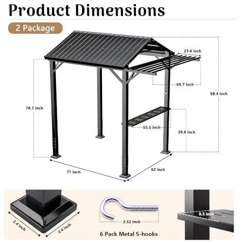 Redlife 5x6 FT Hardtop Grill Gazebo Review: BBQ Shelter with Bar Counter & Side Extension image 18