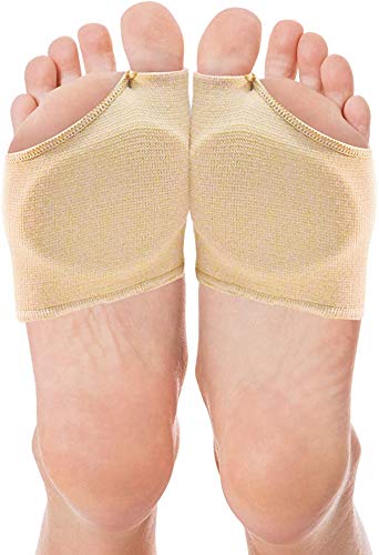 NatraCure Metatarsal Gel Pads - Fabric Sleeve with Ball of Foot Cushion - Support and Pain Relief for Metatarsalgia, Mortons Neuroma and Other Forefoot Pain - 1 Pair (Large/Extra Large)