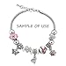 RUBYCA European Charm Bracelet Silver Plated Snake Chain Lobster Clasp DIY Jewelry 7.5 Inch 10pcs