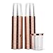 10oz Premium Rose Gold Trim - Hard Clear Plastic Cups - 100 pack Wedding/Party Disposable Tumblers - Rose Gold Rim - Elegant Party Cups