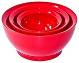 CaliBowl Ultimate Mixing Bowl Set, 1-20oz, 1-40oz, 1-95oz-Red