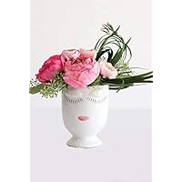 Ceramic Celfie Face Floral Vase in White - 4