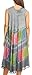 Sakkas 101RC Palm Tree Tie Dye Caftan Dress / Cover Up - Grey - One Size