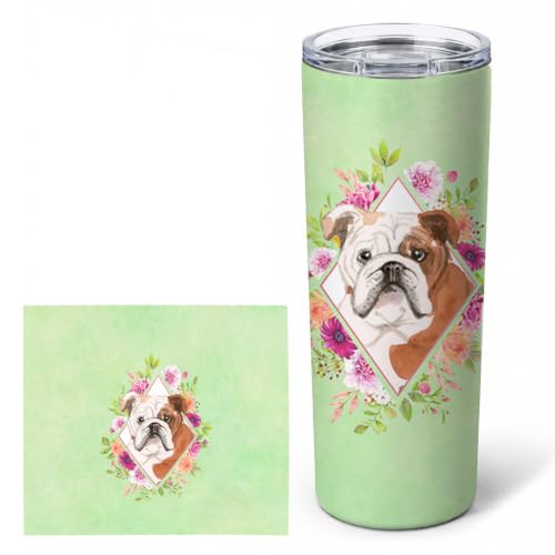 Caroline's Treasures CK4400TBL20 English Bulldog Green Flowers Stainless Steel…