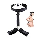 Gag - Soft Silicone Ball Gag Bondage Kit (restraintgagblack)