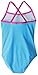 Kanu Surf Girls' Layla Beach Sport Banded 1 Piece Swimsuit, Solid Blue, 12