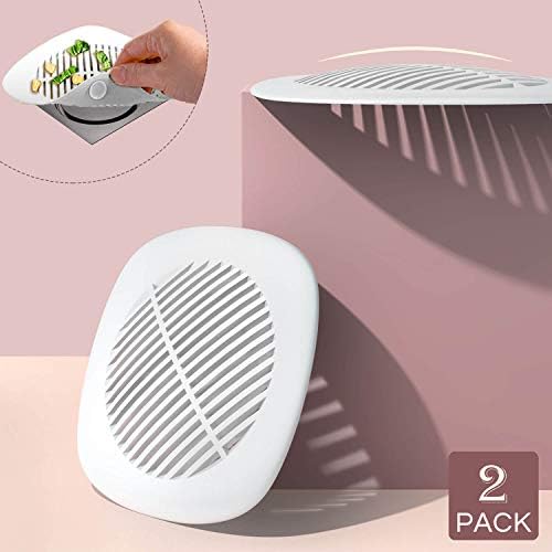 Drain Hair Catcher Shower Drain Hair Trap Bathtub Drain Cover Protector Silicone Sink Strainer for Hair Stopper Strong Adsorption Hair Collector for Shower Drain Filter for Bathroom Kitchen (2 Pack)