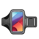 LG G6/LG G6 Plus Armband, J&D Sports Armband for LG G6, LG G6 Plus, Key holder Slot, Perfect Earphone Connection while Workout Running - Black