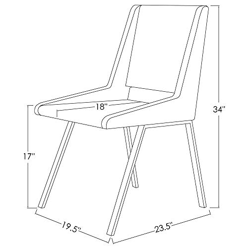 Zuri Modern Fiore Dining Chair in White Leatherette and Chrome Pricepulse