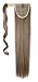 S-noilite Newest Pop Long Straight Curly Wavy Wrap Around on Ponytail Clip in Pony Tail Hair Extensions Natural Synthetic Hairpiece (23inchs-straight, ash brown mix bleach blonde)