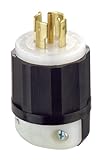 Leviton 2511 20 Amp, 120/208 Volt 3PY, NEMA L21-20P, 4P, 5W, Locking Plug, Industrial Grade, Grounding - Black-White