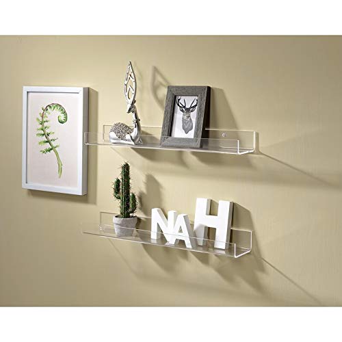 Acrylic Floating Wall Ledge Shelf, Wall Mounted Nursery Kids Bookshelf