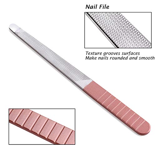 FAMILIFE L10 Cuticle Pusher Nipper Kit Professional Manicure Pedicure Tools Dead Skin Fork Stainless Steel Ingrown Toenail File Cuticle Trimmer 4Pcs Clippers Set Cuticle Remover