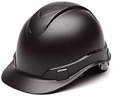 Pyramex Ridgeline Cap Style Hard Hat, 4-Point Ratchet Suspension, Black Graphite Pattern