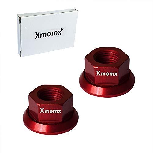 image for Xmomx Red 2 x M10 Bike Wheel Hub Axle Nuts 7075 Aluminum Bicycle Chrom