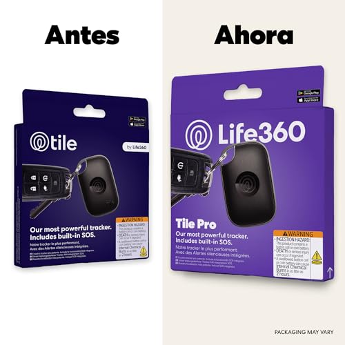 Tile Pro - Localizador Bluetooth Potente, localizador de Llaves y localizador de Objetos para Llaves, Bolsos y Mucho más. Compatible con iOS y Android. Paquete de 1 (Negro)